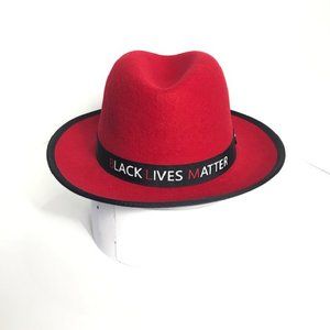 Bruno Capelo Fedora Hat Red BLACK LIVES MATTER